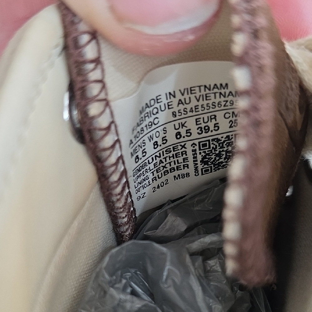Converse Carhartt Leather All Star High-Tops in Brown/White Women's 8.5 Men 6.5 - Picture 12 of 13